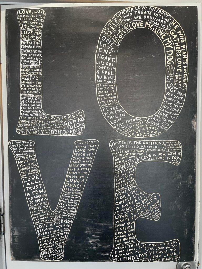 love on a chalk board