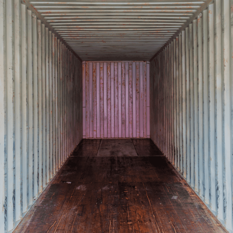 open bare shipping container