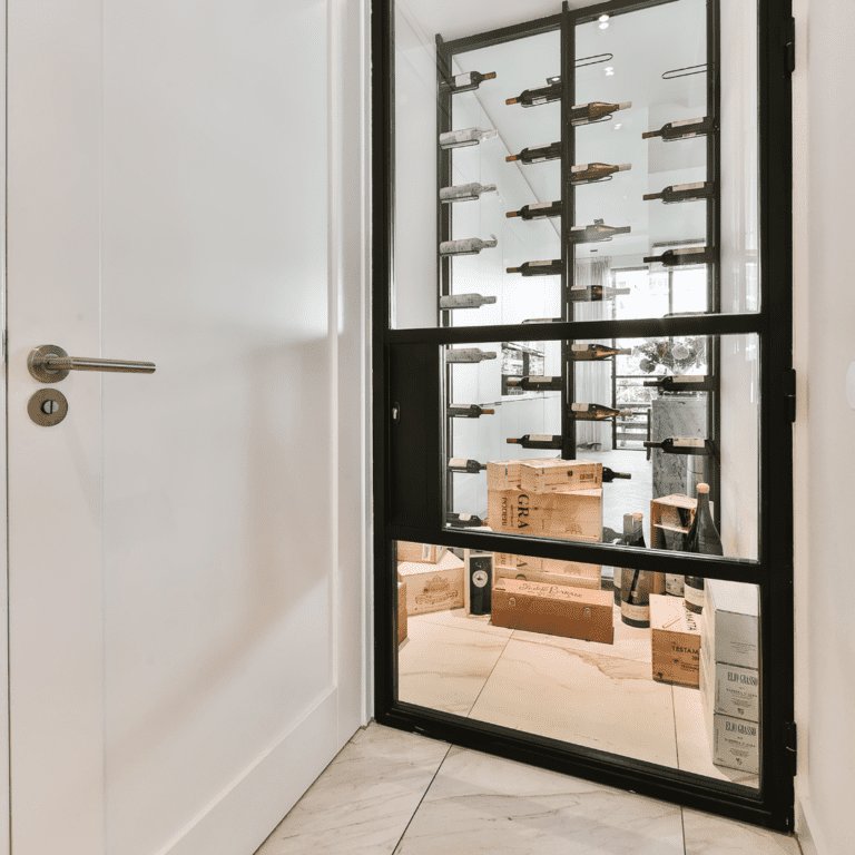 tiny home storage area wine bottles